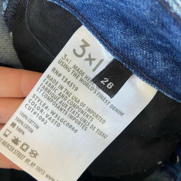 3x1 NYC Higher Ground Gusset Cropped Flare Jeans in Vasto Wash Size 26 - Picture 7 of 9